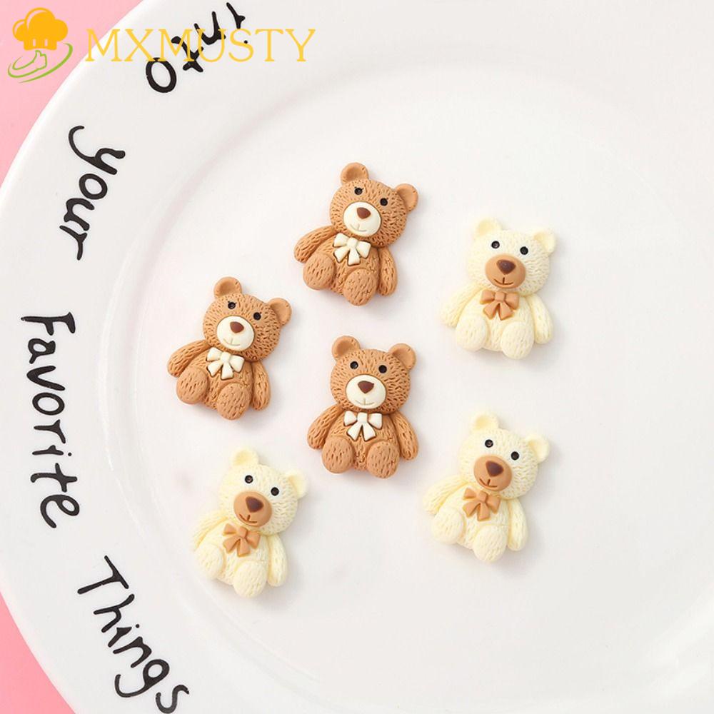 MXMUSTY Bộ 10 Chú Gấu Nâu Mini Bằng Nhựa Resin Dùng Trang Trí Sổ Tay DIY