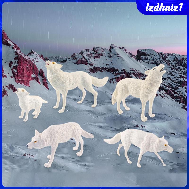 Set 5 Mô Hình Chó Sói Đồ Chơi Giáo Dục Cho Bé