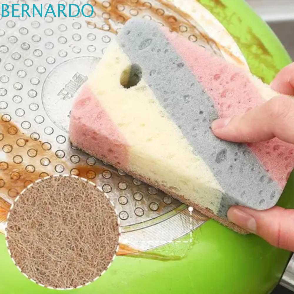BERNARDO Set 1 / 5 Miếng Bọt Biển Cotton Hai Mặt Dày Dặn Thấm Hút Nước Tốt Tiện Dụng Cho Nhà Bếp / Khách Sạn