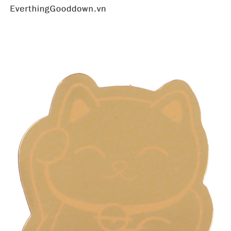 Miếng Dán Trang Trí Điện Thoại Hình Mèo May Mắn Phối Lá Vàng Dễ Thương