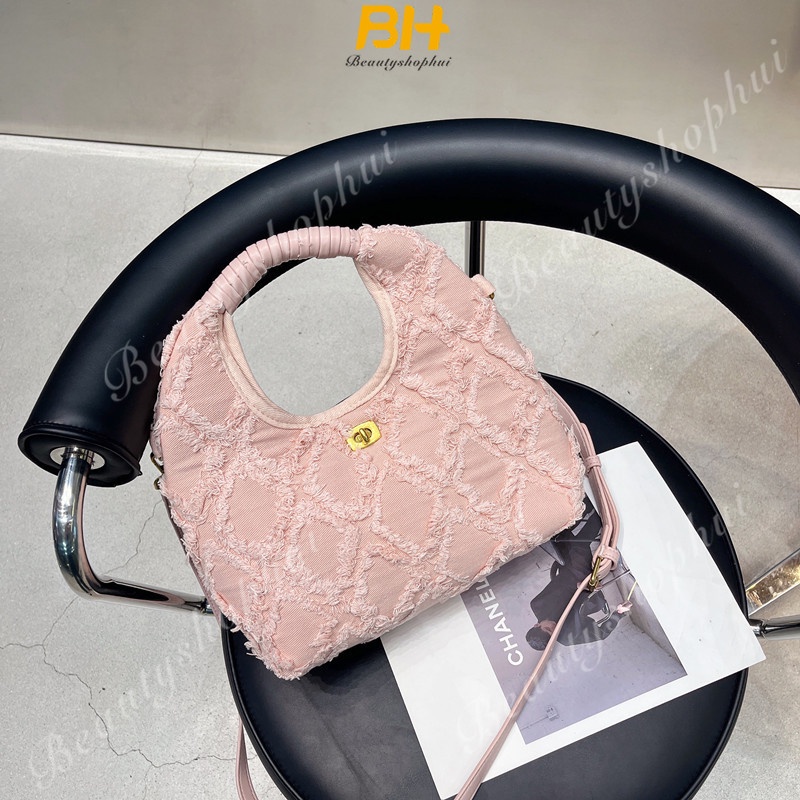 Túi Xách Đeo Vai Chất Liệu Denim Phối Tua Rua Phong Cách Cổ Điển Thời Trang 2023 Cho Nữ