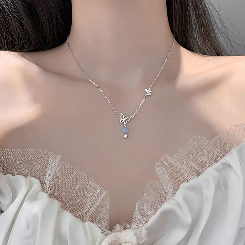 Vòng cổ Hợp Kim Mặt Hình Bướm Đính Đá Xinh Xắn Cho Nữ