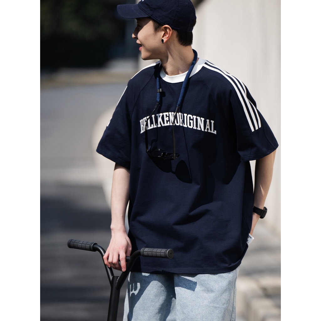 Áo Thun Tay Ngắn Chất Liệu Cotton Thêu Chữ Bellken 280g Thời Trang Cho Nam Và Nữ