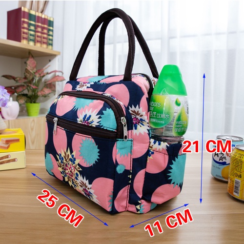 Túi Đựng Hộp Cơm Trưa Bằng Vải Bố Dày Dặn Chống Thấm Nước Tiện Dụng