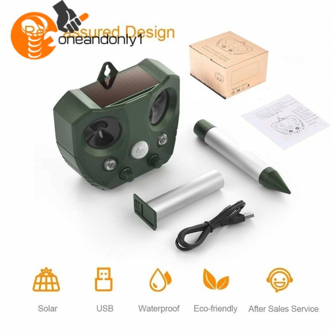 Máy Điều Khiển Sóng Siêu Âm Năng Lượng Mặt Trời Với Chip Cảm Biến Hồng Ngoại Đa Năng Cho Thú Cưng / Chuột / Mèo