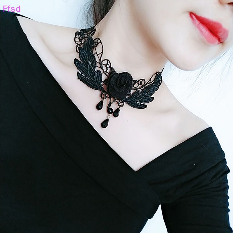 Vòng Cổ Choker Ren Phong Cách Gothic Punk Cổ Điển Thời Trang Cho Nữ