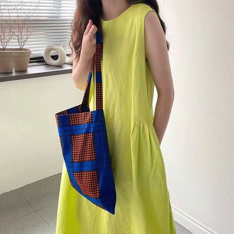 Đầm Dài Qua Gối Không Tay Cổ Tròn Phong Cách Hàn Quốc