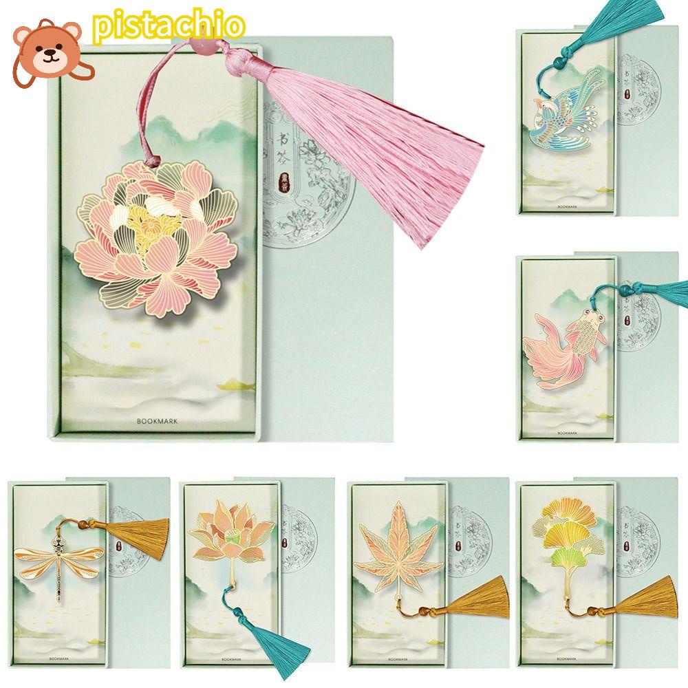 PISTA Thẻ Đánh Dấu Trang Sách Bằng Đồng Thau Phong Cách Retro