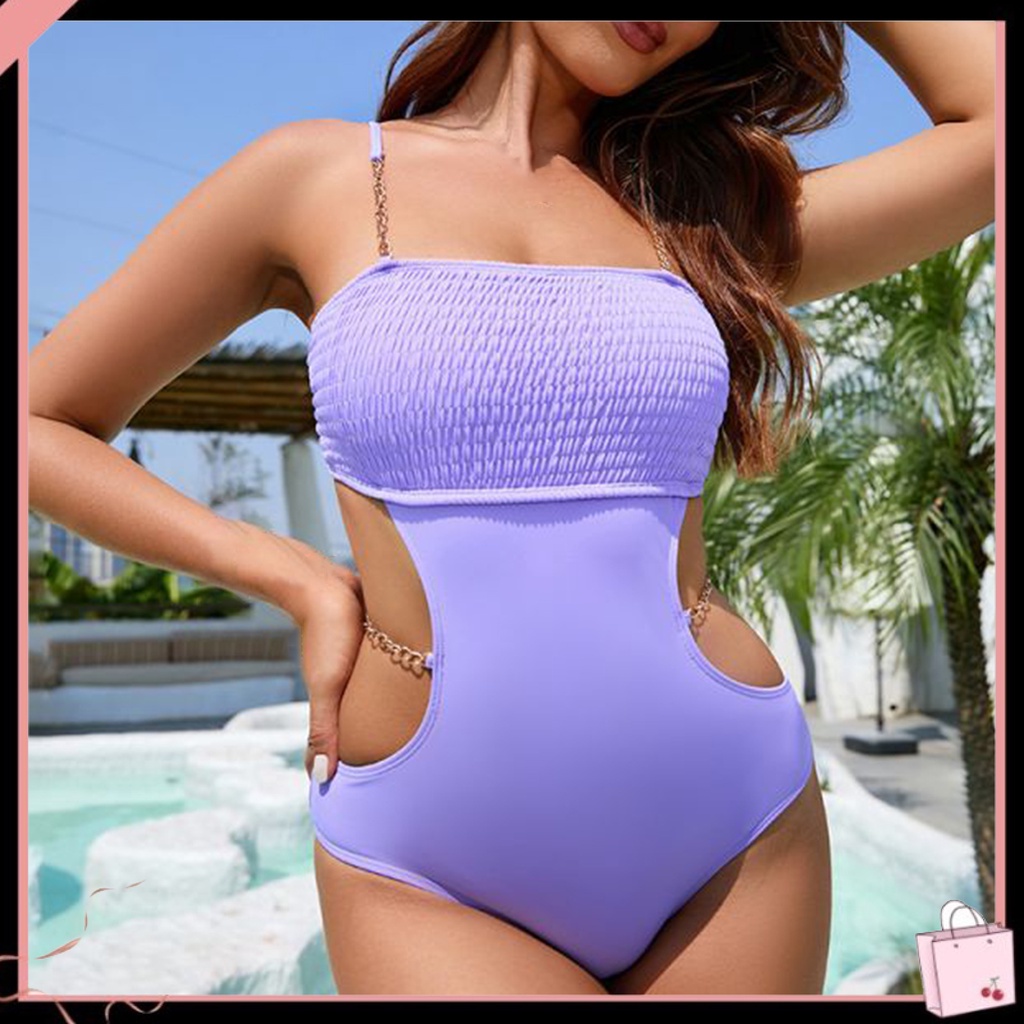 {Soltweter} Bộ Đồ Bơi Thể Thao Bikini Thể Thao Bằng Sợi Polyester Lưng Cao Hở Lưng Gợi Cảm Mùa Hè