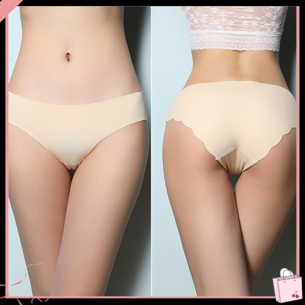 {Soltweter} Quần Lót Lụa Lạnh Lưng Thấp Không Đường May Màu Trơn Mùa Hè Cho Nữ