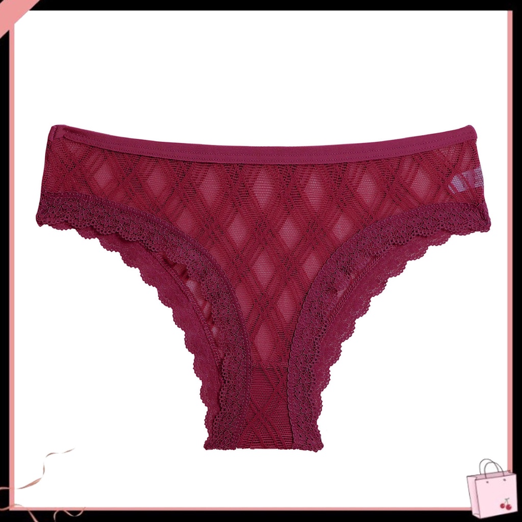 {Soltweter} Quần Lót Nữ Phối Ren Lưới Rỗng Lưng Thấp