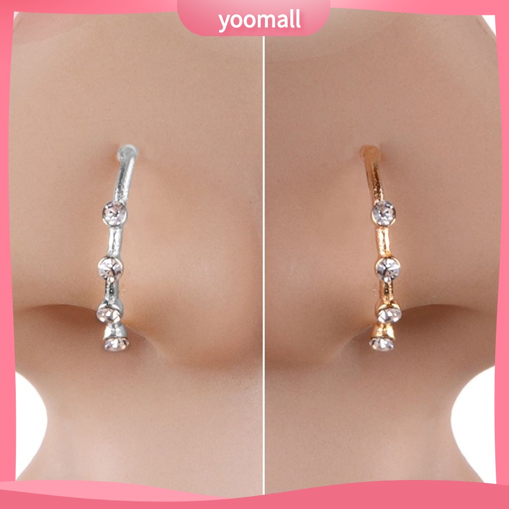 Khuyên Mũi Hình Chữ U Đính Đá Lấp Lánh Thời Trang