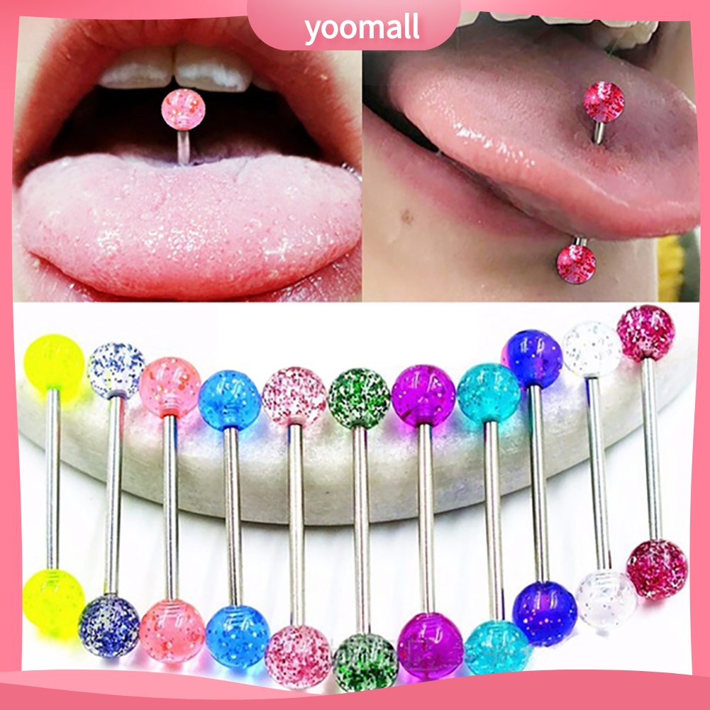 Set 7 / 20 Khuyên Lưỡi Đính Kim Sa Phát Quang Thời Trang