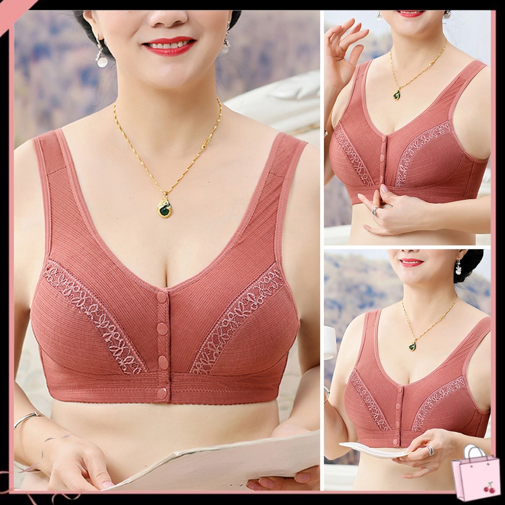 {Soltweter} Áo Ngực Không Gọng Cài Trước Cỡ Lớn Phối Ren Có Mút Đệm Ngực Giữa Phụ Nữ