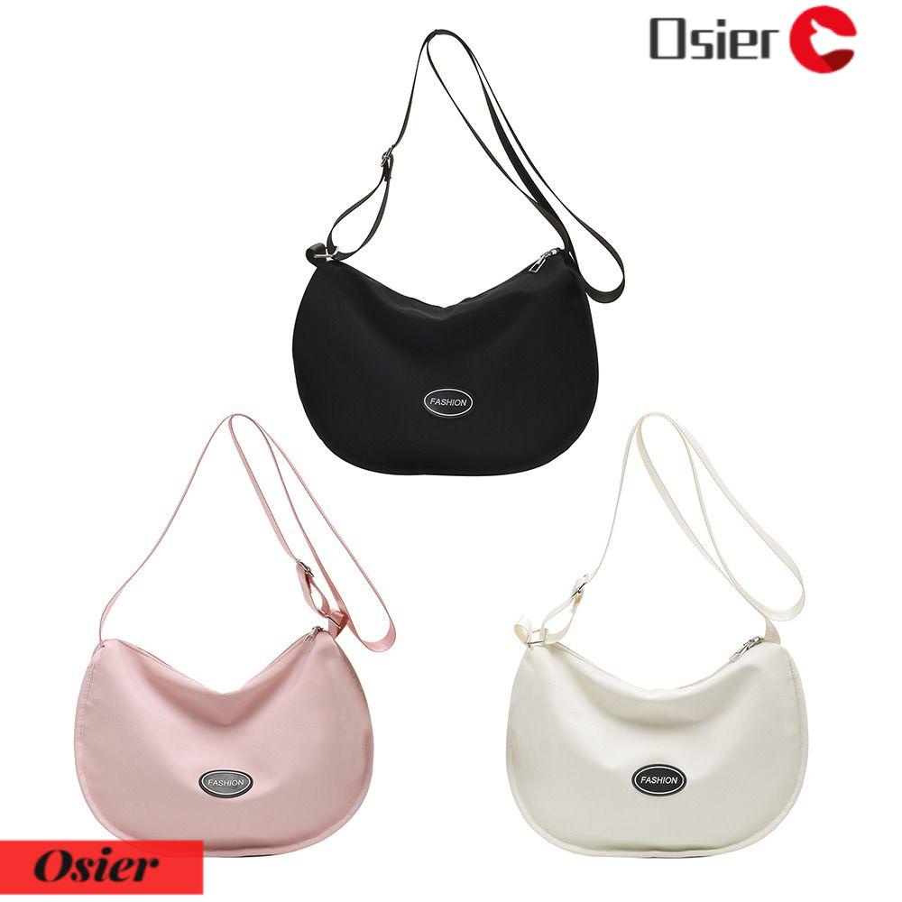 OSIER1 Túi Xách Canvas Màu Trơn Sức Chứa Lớn Dễ Thương Cho Nữ