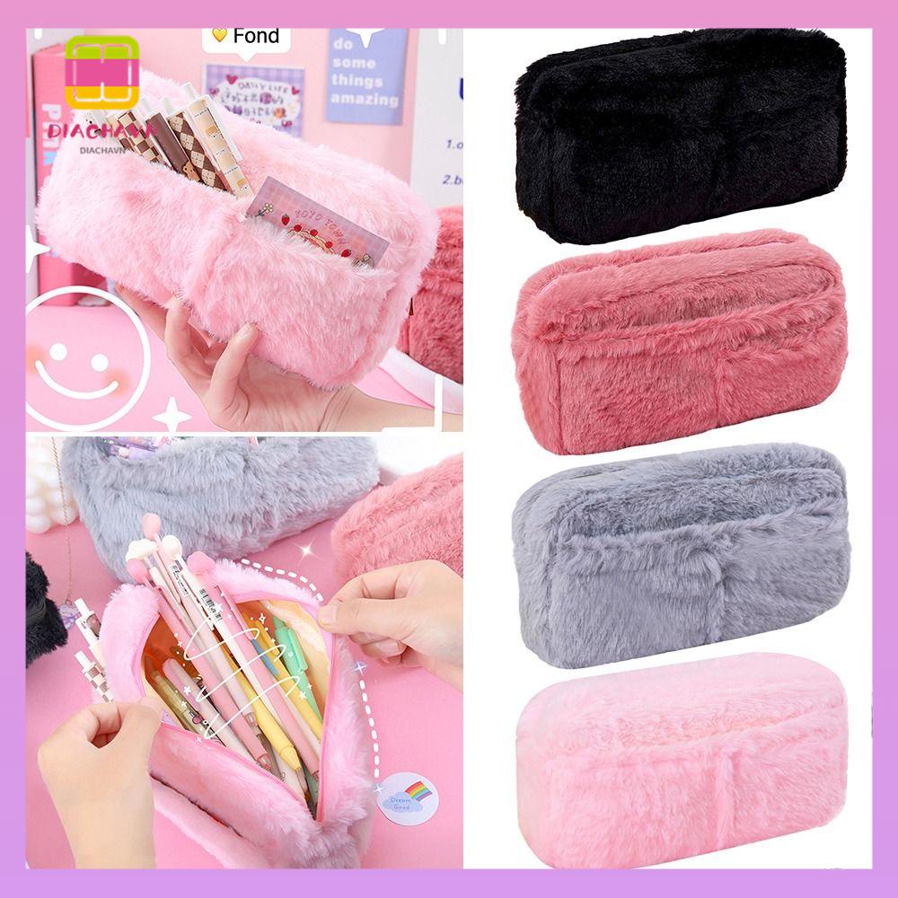 DIACHAVN Túi Đựng Bút Chì / Mỹ Phẩm Bằng Vải Mềm Sức Chứa Lớn Tiện Dụng