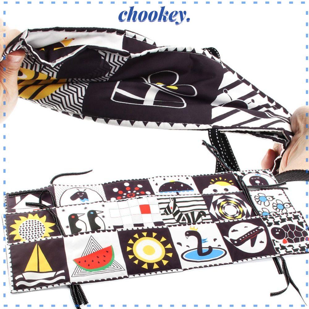 CHOOKEY Sách Vải Cảm Biến Hình Động Vật / Động Vật Màu Trắng Đen Theo Phương Pháp Montessori Cho Bé 0-12 Tháng Tuổi