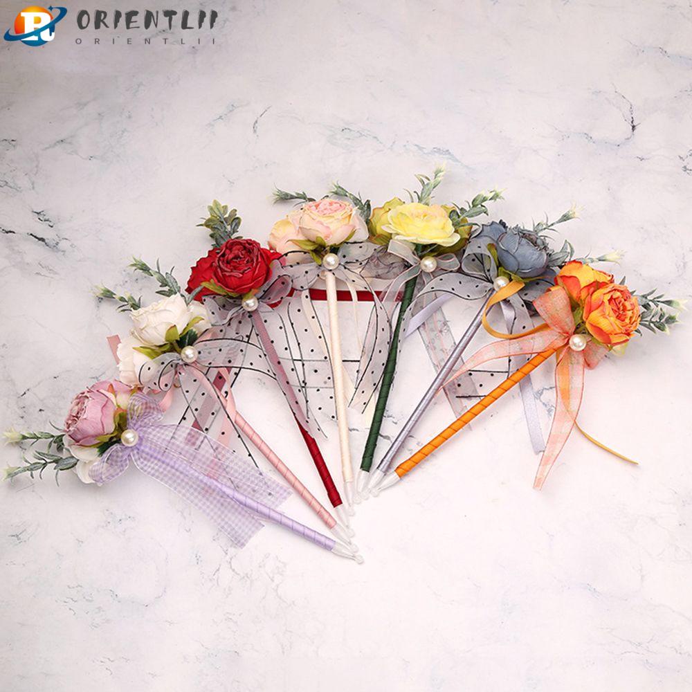 ORIENTLII Bút Bi Hình Hoa Hồng Thắt Nơ Xinh Xắn