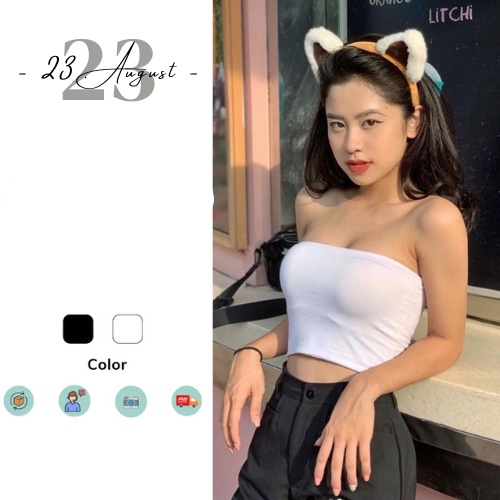 Áo Ống Quây Ngực 23 Augustvn Không Dây Màu Trơn Dưới 55Kg