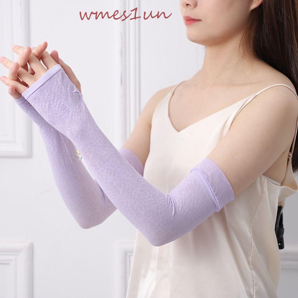 WMES15H Găng Tay Chống Nắng Và Tia UV Bằng Nylon Phối Ren Dễ Thương Dành Cho Nữ