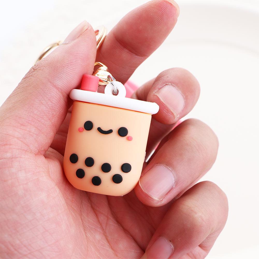 LANFY Móc Khóa Silicone Hình Ly Trà Sữa Phong Cách Hàn Quốc