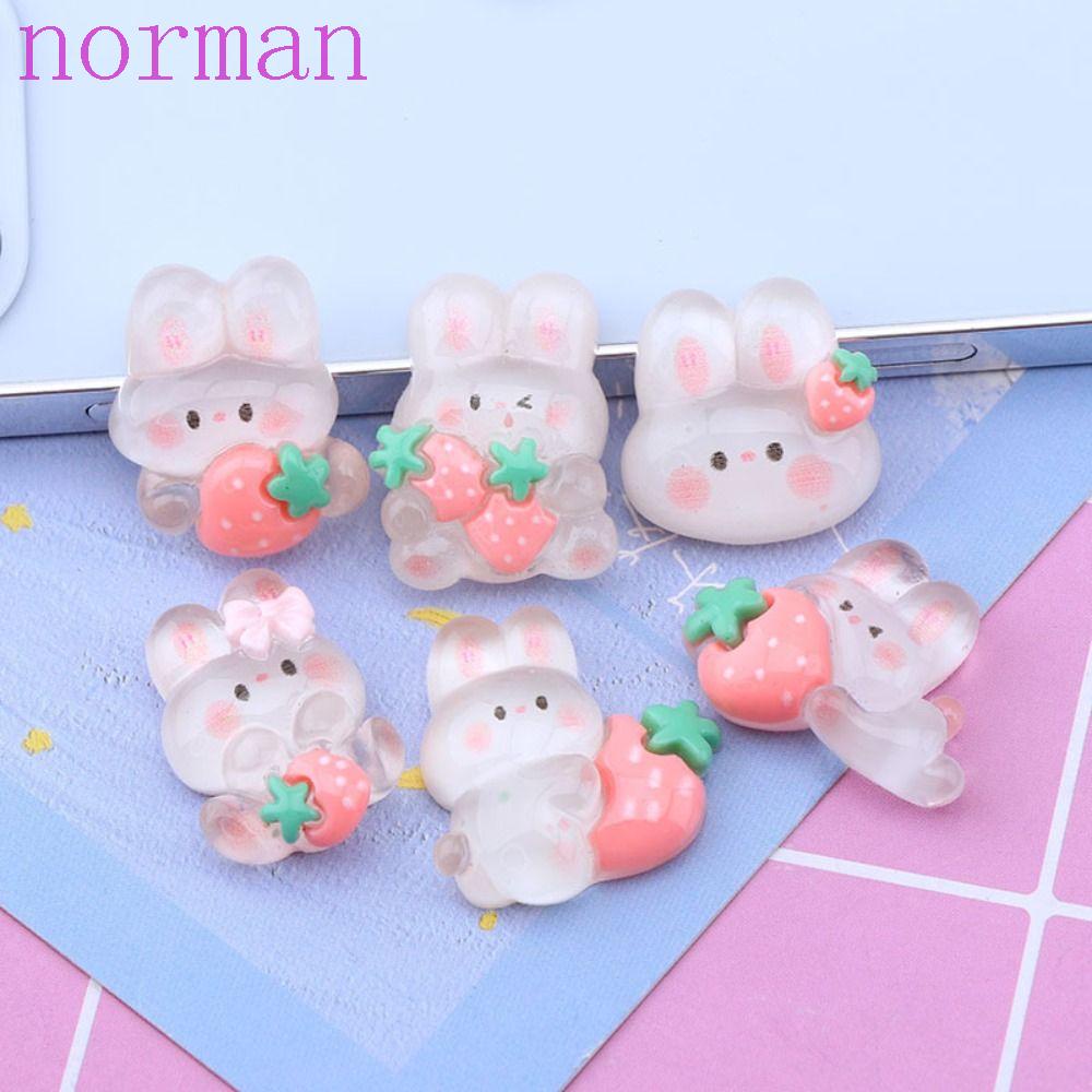 NORMAN Miếng Dán Hình Thỏ Trong Suốt Trang Trí Điện Thoại Di Động