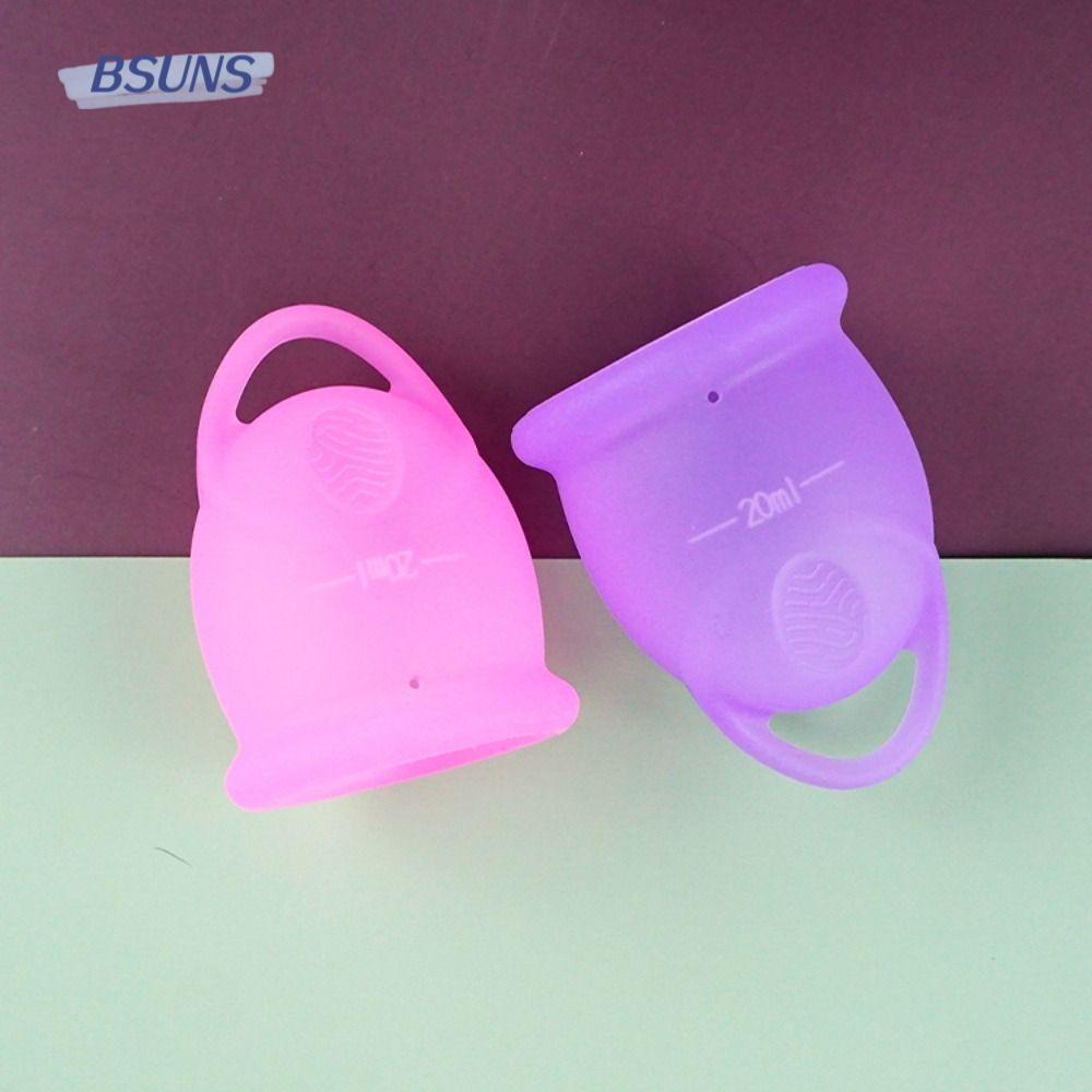 BSUNS Set 2 Cốc Nguyệt San Bằng Silicone Chống Rò Rỉ Di Động Cho Nữ