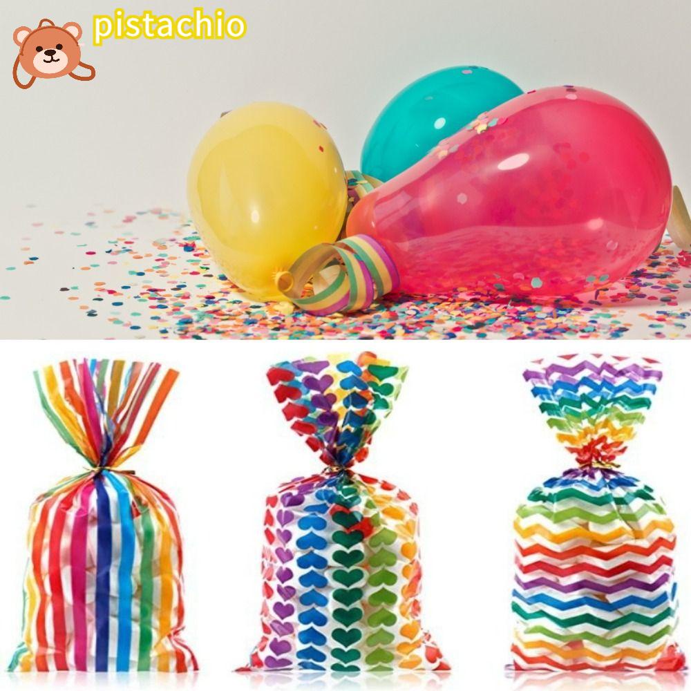 Set 120 Túi Bóng Kính Trong Suốt Họa Tiết Chấm Bi 10.83 &quot;x 4.92&quot; Kèm Dây Buộc Xoắn Đựng Kẹo Cho Bé