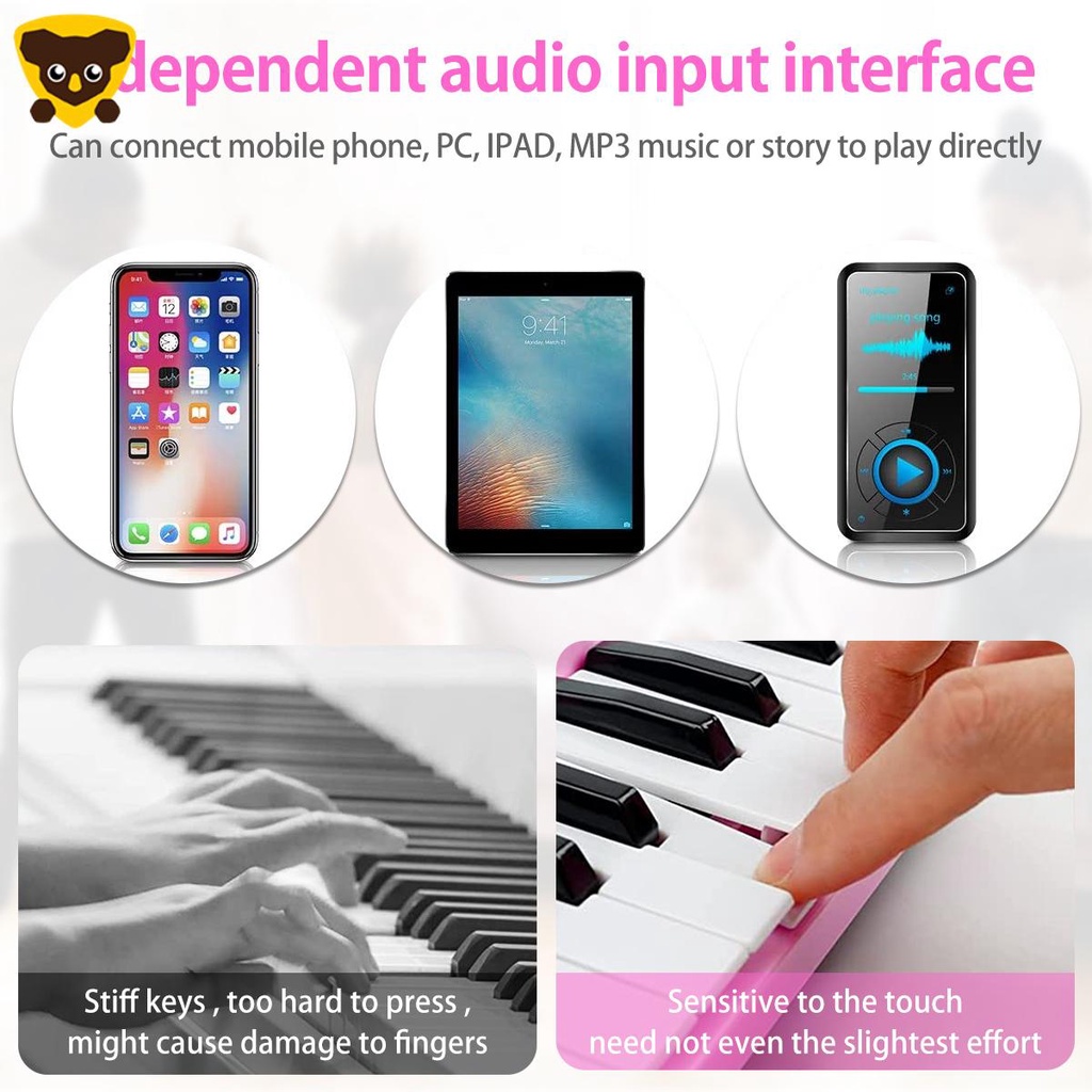 Đàn Piano Điện 61 Phím Có Đèn Và Micro SHOPCYC2591