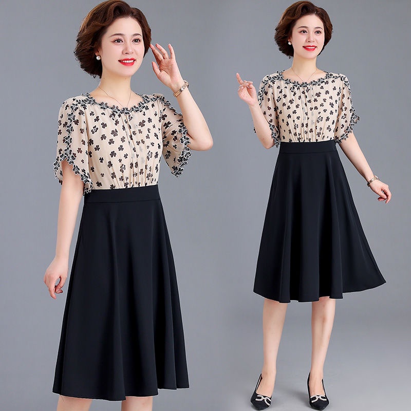 Đầm Dáng Rộng Phong Cách Phương Tây Thời Trang Mùa Hè Cho Phụ Nữ Trung Niên