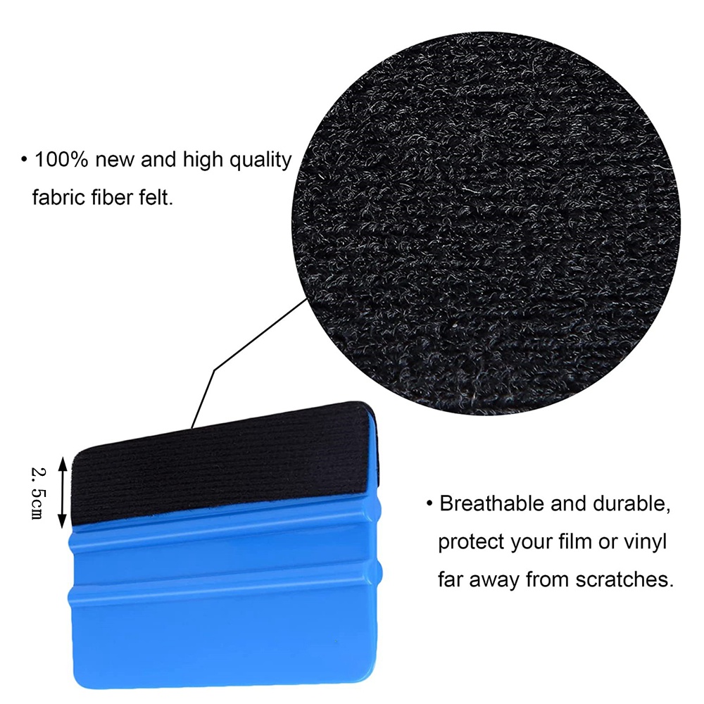 Set 2 Dụng Cụ Cạo Đề Can Vinyl Viền Vải Nỉ Màu Đen