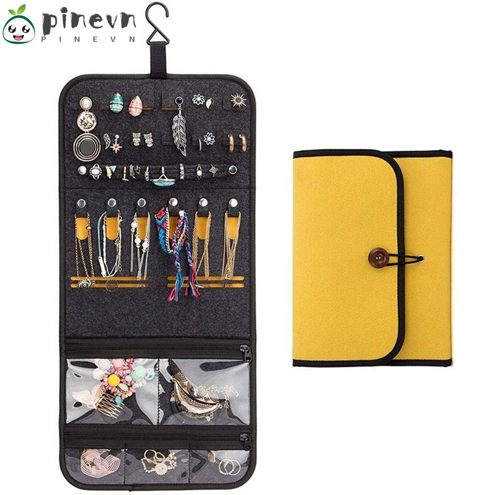 PINEVN Cuộn Túi Nỉ Đựng Trang Sức Đa Năng Có Thể Gấp Gọn Tiện Dụng