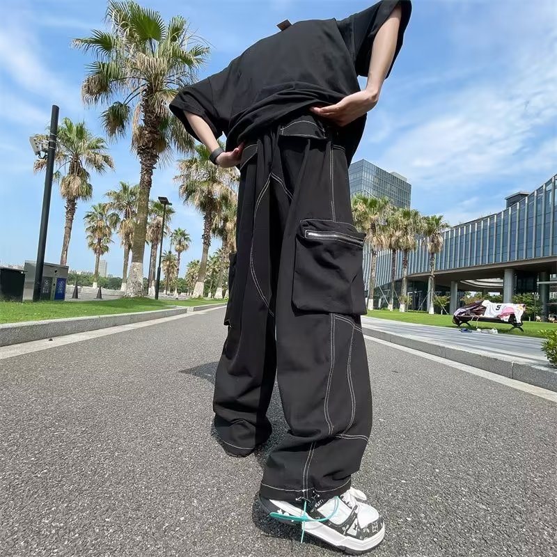 Quần túi hộp nam street style Màu Trơn quần túi hộp nam thời trang from rộng quần hộp nam unisex hiphop quần túi hộp
