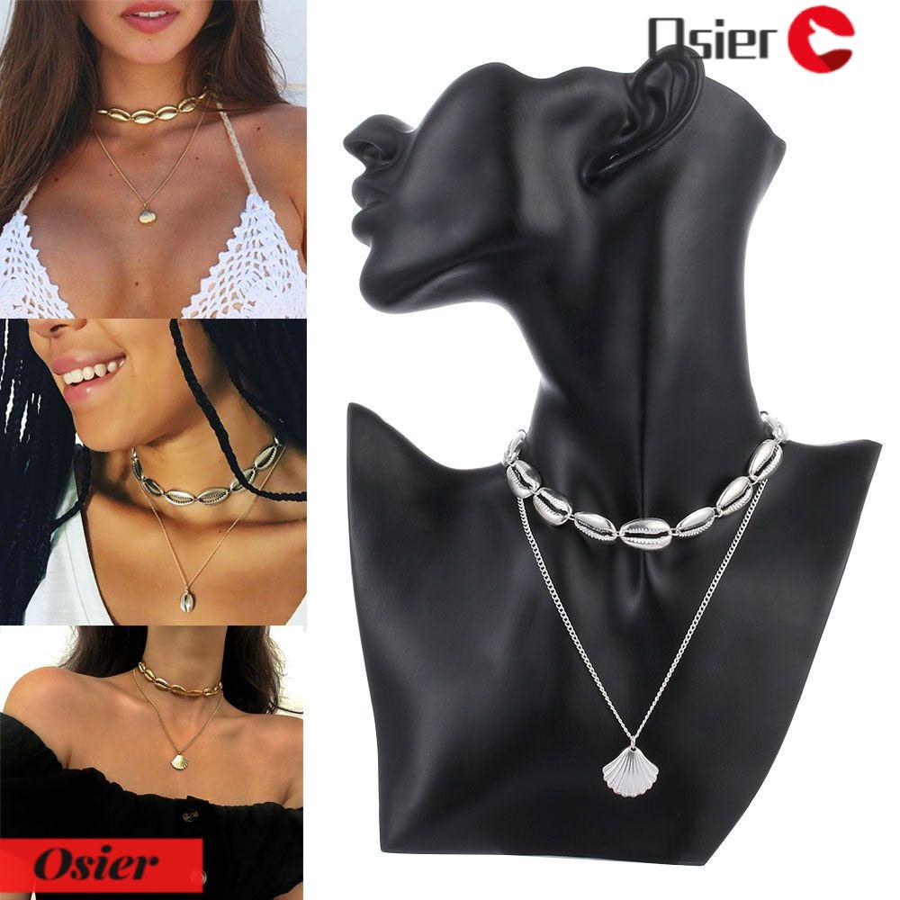 OSIER1 Vòng cổ Nhiều Lớp Đính Vỏ Sò Thời Trang Mùa Hè
