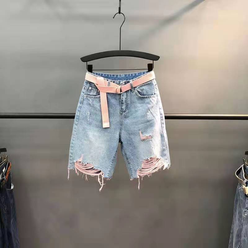 Quần Short Jean Màu Tương Phản Thời Trang Mới Cho Nữ