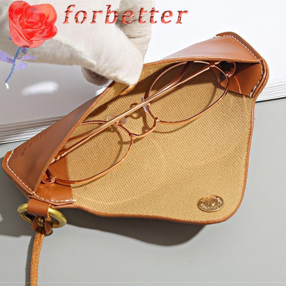 FORBETTER Túi Đựng Mắt Kính Bằng Da PU Màu Trơn Chống Mất Cho Nữ