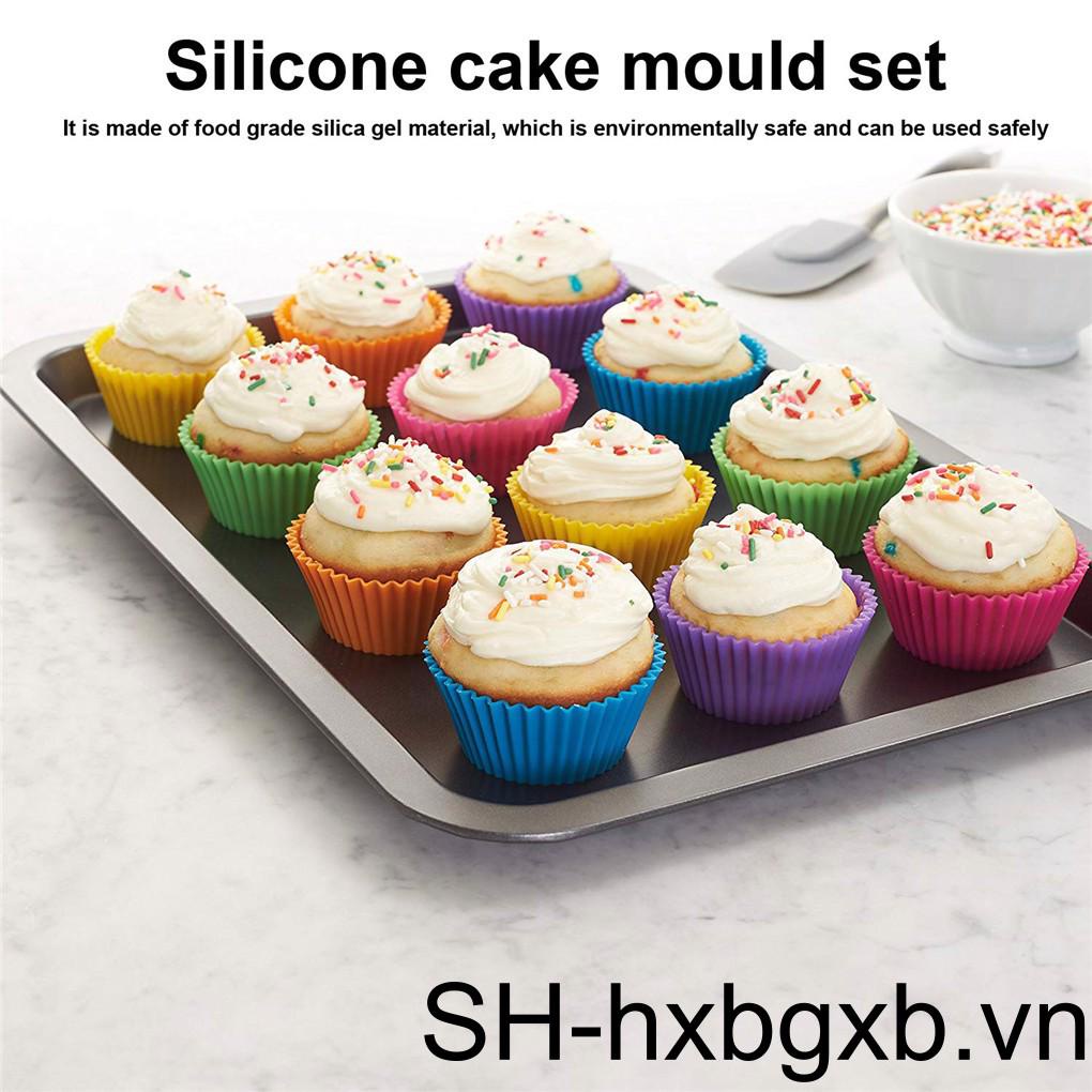 Set 17 Khuôn Silicone Làm Bánh Cupcake Tái Sử Dụng Tiện Lợi