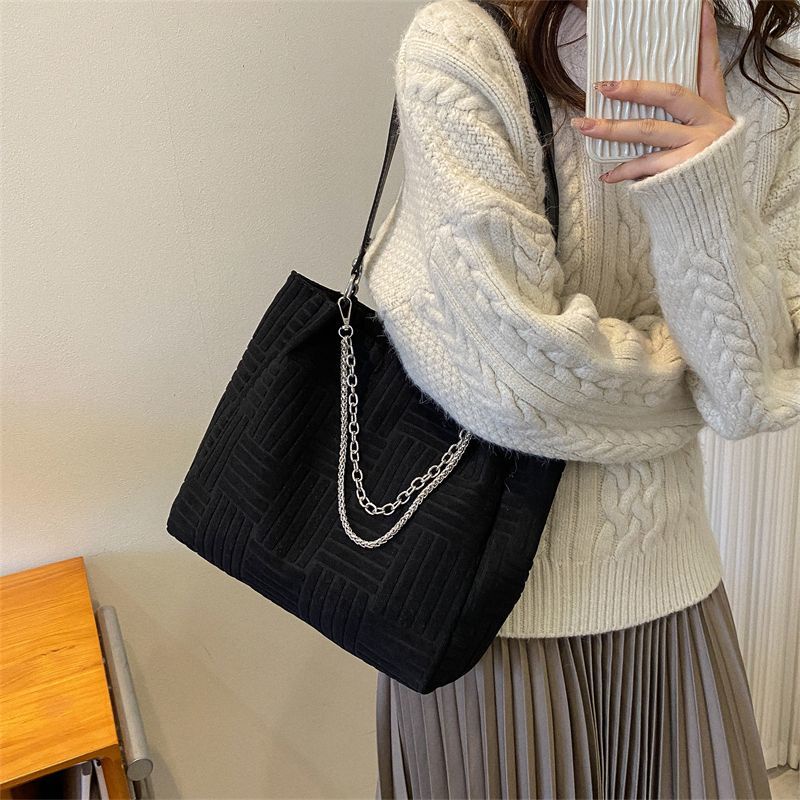 Túi Tote Đeo Vai Kẻ Sọc Dọc Sức Chứa Lớn Dễ Phối Đồ Thời Trang Cho Nữ