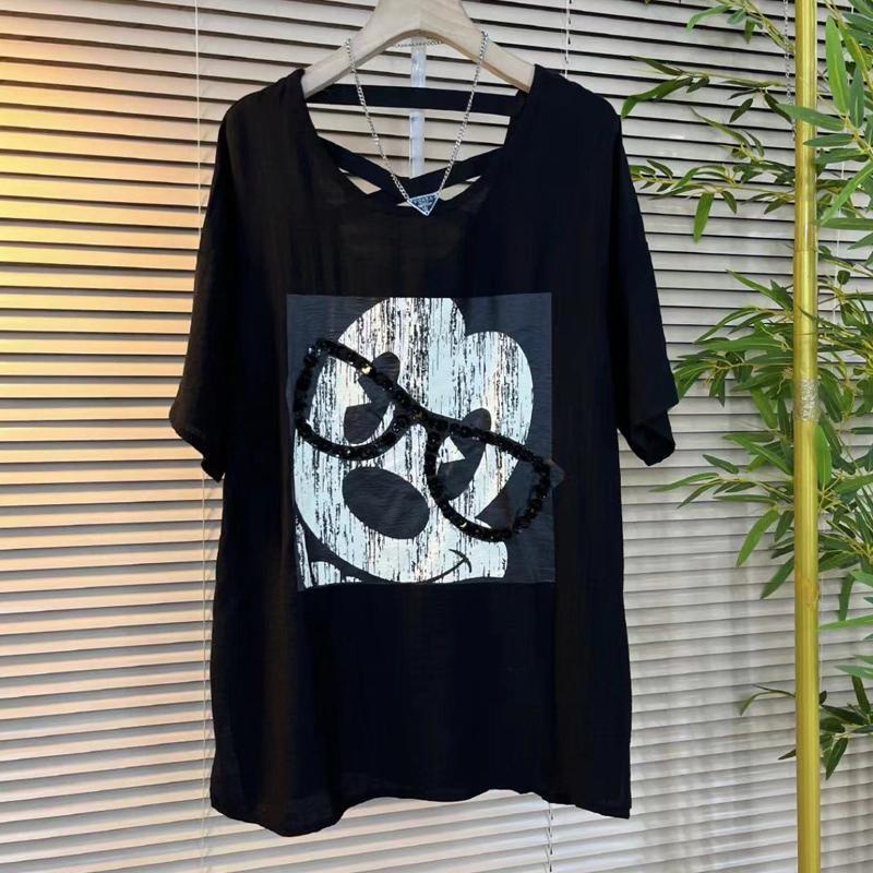 Áo Thun Nữ Tay Ngắn Hở Lưng In Hình