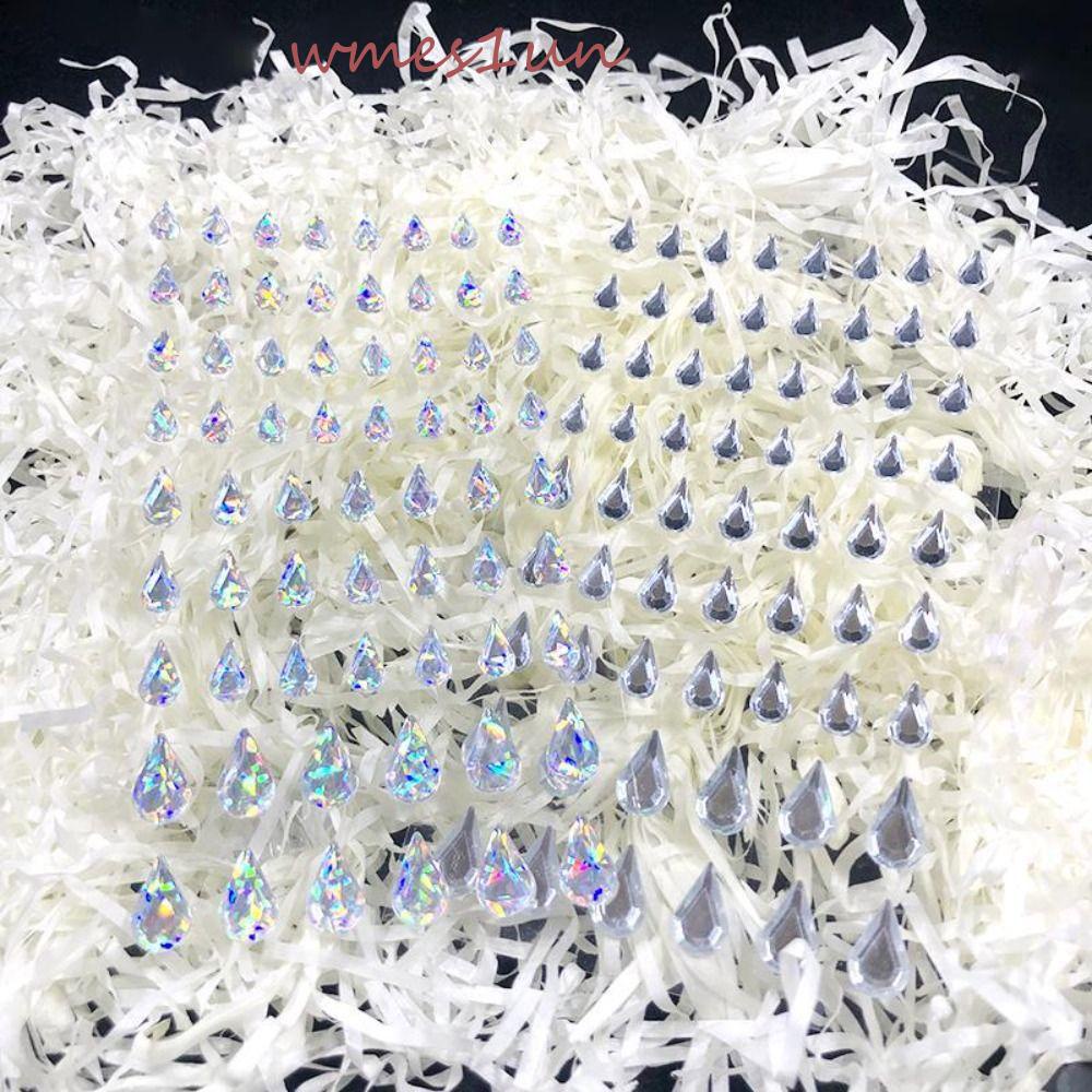 WMES15H Miếng Dán Hình Giọt Nước Màu Kim Cương Lấp Lánh Trang Trí Mặt / Cơ Thể Tạm Thời DIY