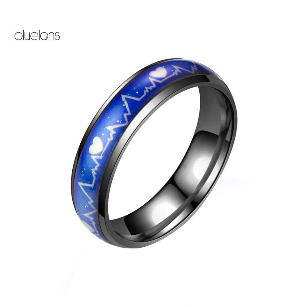 Nhẫn Hình Nhịp Tim Đổi Màu Theo Tâm Trạng Thời Trang Cho Cặp Đôi