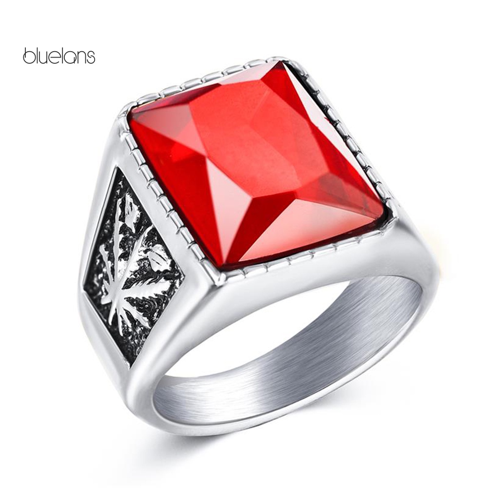 Nhẫn Nam Đính Đá Quý Nhân Tạo Thời Trang