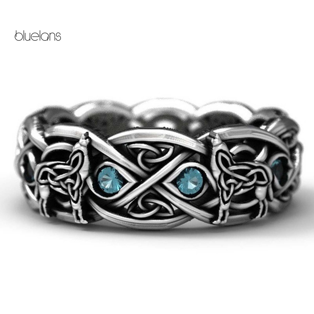 Nhẫn Mạ BạC ĐíNh Đá Topaz Giả HìNh SóI Sang TrọNg Cho Nam