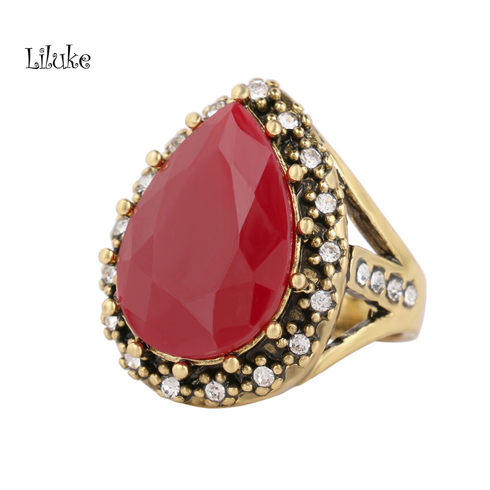 Nhẫn Đính Đá Họa Tiết Giọt Nước Thời Trang Dành Cho Nữ