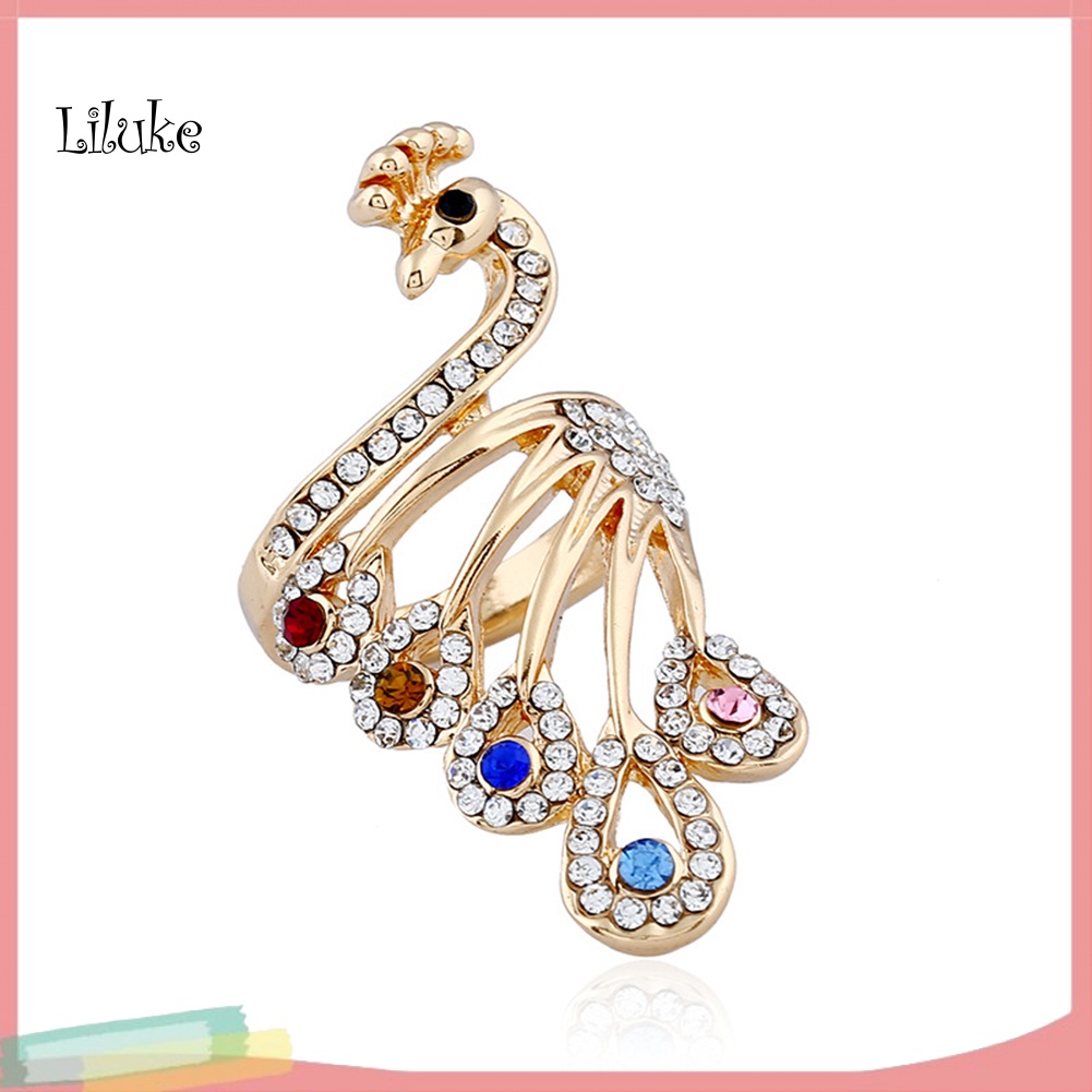 Nhẫn MặT HìNh Chú Công ĐíNh Kim Cương Giả NhiềU MàU ThờI Trang Cho