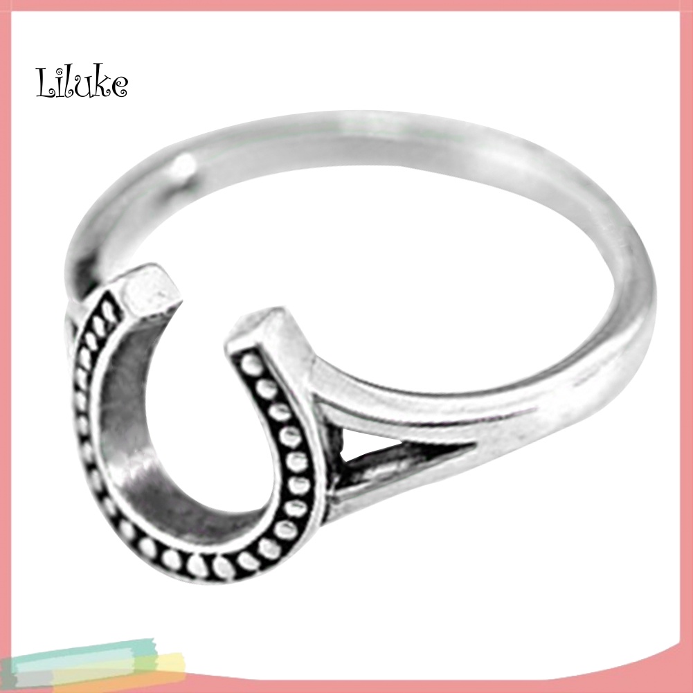 Nhẫn Hợp Kim Mạ Vàng Trang Trí Hình Chữ U Đính Đá Thời Trang Cho Nữ