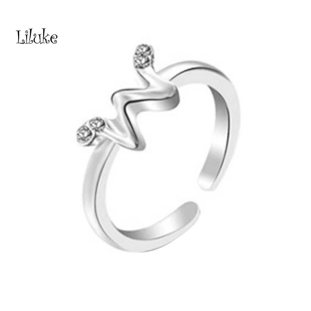 Nhẫn Hợp Kim Trang Trí 26 Chữ Cái Đính Đá Thời Trang Cho Nữ