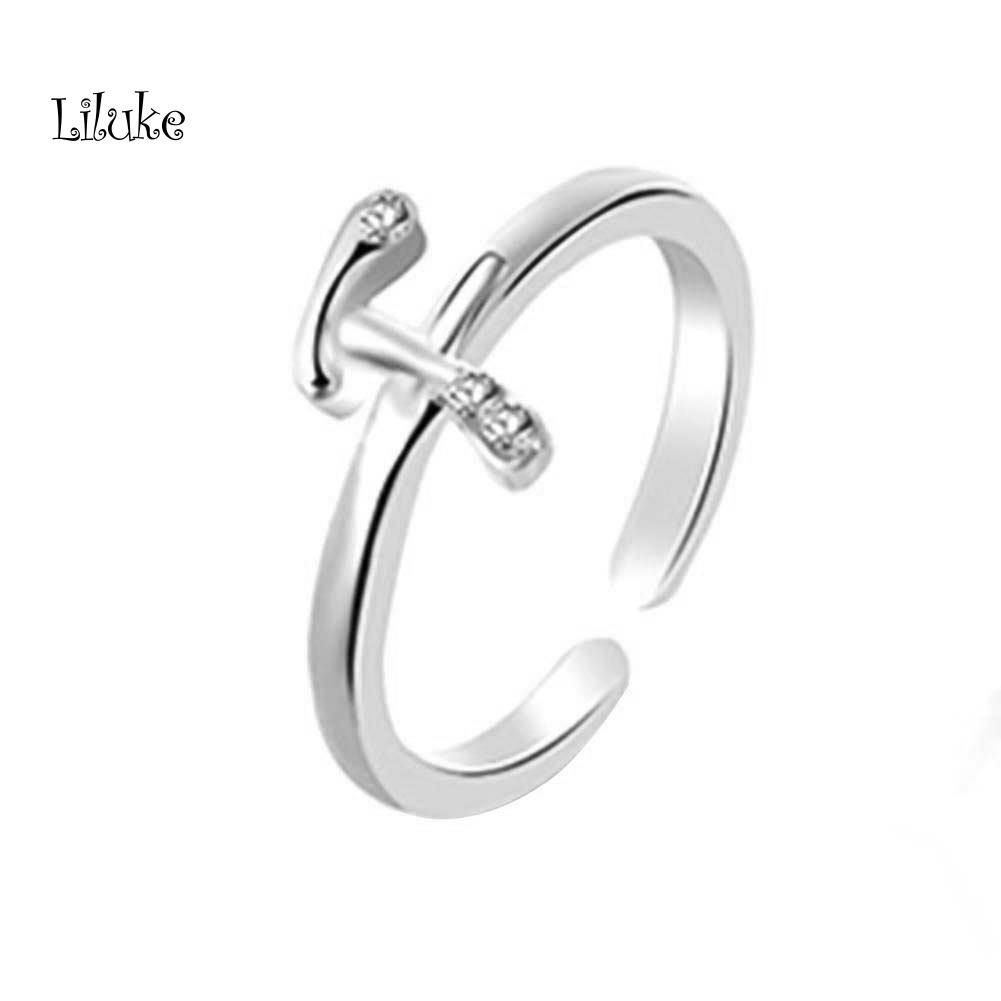 Nhẫn Hợp Kim Trang Trí 26 Chữ Cái Đính Đá Thời Trang Cho Nữ