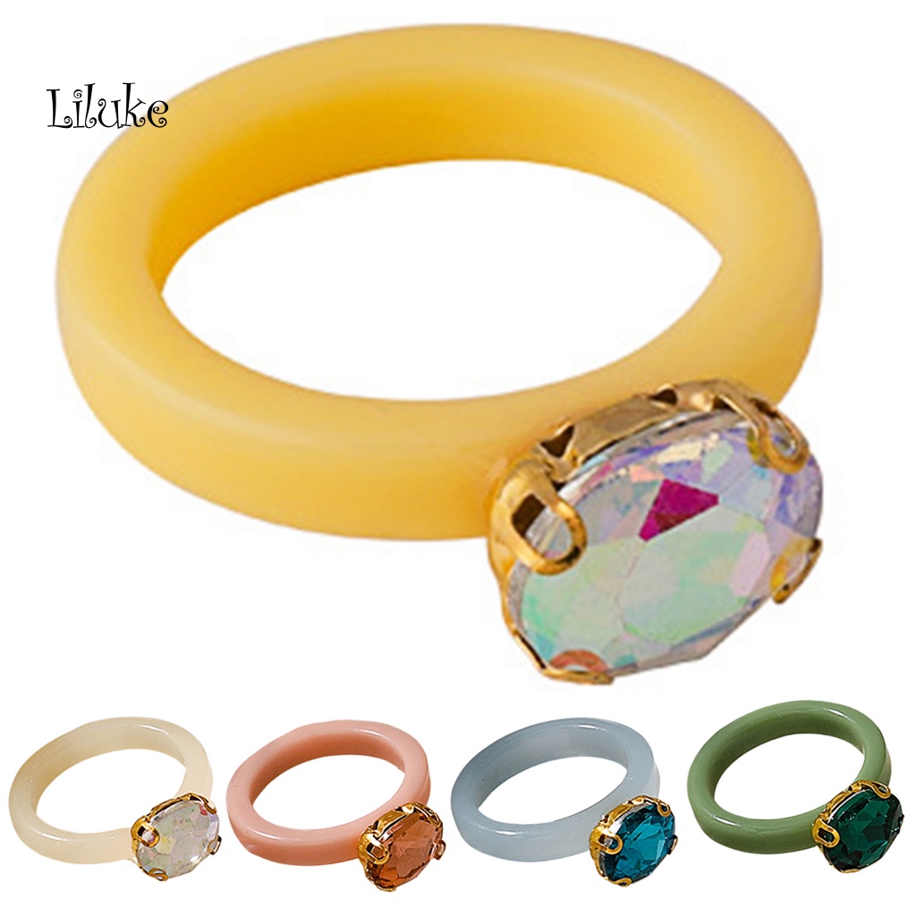Nhẫn Hợp Kim Đính Đá Màu Sắc Ngọt Ngào Thời Trang Cho Nữ
