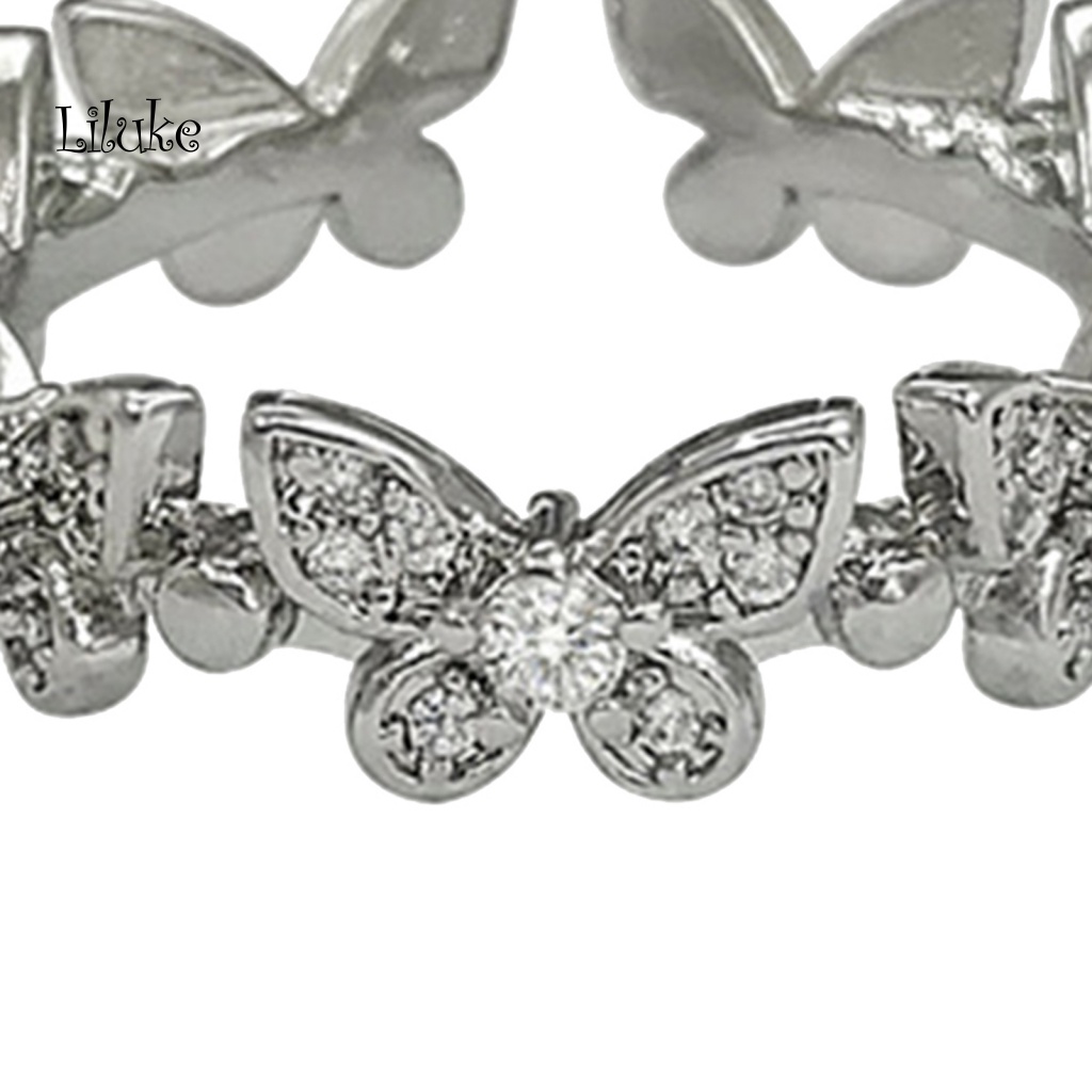 Nhẫn Đính Đá Họa Tiết Bươm Bướm Phong Cách Hàn Quốc Thời Trang Cho Nữ